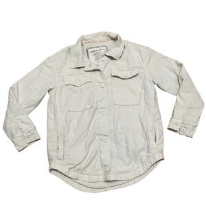 American Eagle Outfitters Men's Small Utility Jacket Shirt Cream Button‎ Up